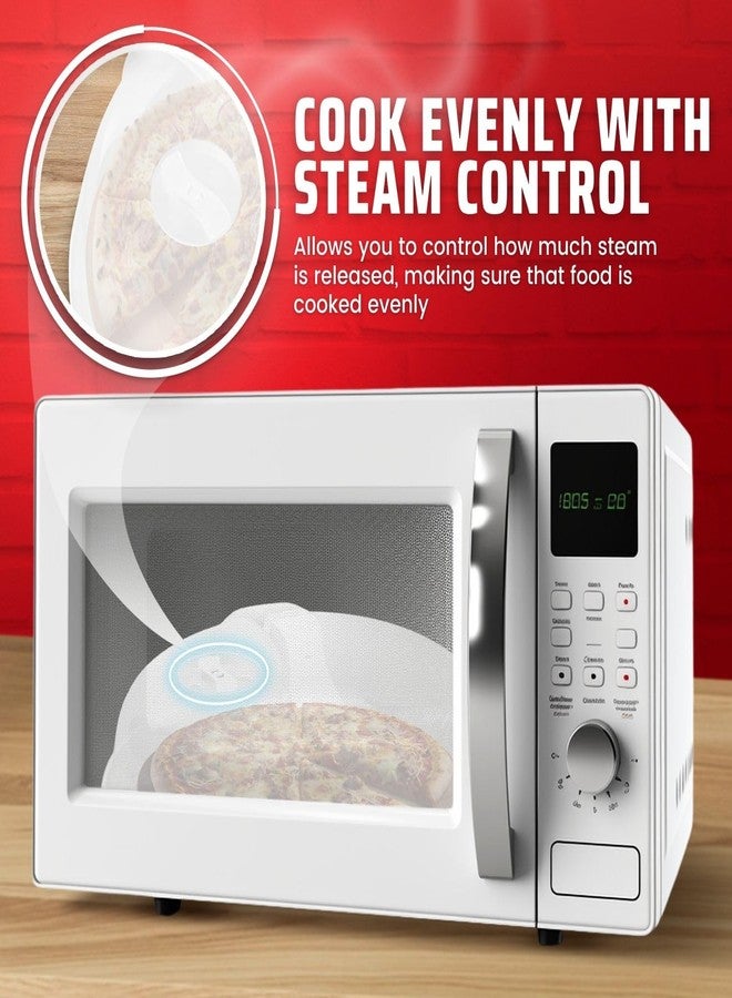 Flexzion 10.5 Inch Microwave Splatter Cover - BPA-Free Anti-Splatter Microwave Cover with Adjustable Steam Vent, Dishwasher Safe, Transparent Plastic Food Covers for Microwave Cooking - Image 5