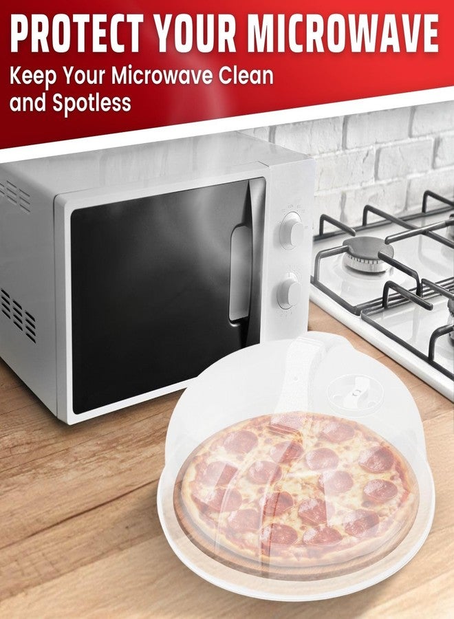 Flexzion 10.5 Inch Microwave Splatter Cover - BPA-Free Anti-Splatter Microwave Cover with Adjustable Steam Vent, Dishwasher Safe, Transparent Plastic Food Covers for Microwave Cooking - Image 2