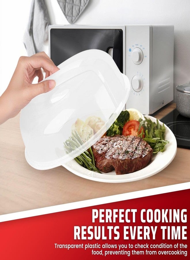 Flexzion 10.5 Inch Microwave Splatter Cover - BPA-Free Anti-Splatter Microwave Cover with Adjustable Steam Vent, Dishwasher Safe, Transparent Plastic Food Covers for Microwave Cooking - Image 3