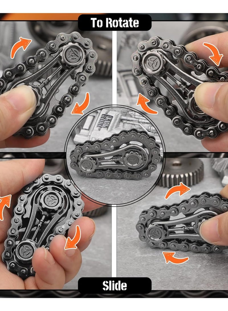 مكعب تروس سلسلة الدراجة الحسية المعدنية، لعبة مبتكرة لتخفيف التوتر، لعبة دوارة يدوية للإصبع - Image 5