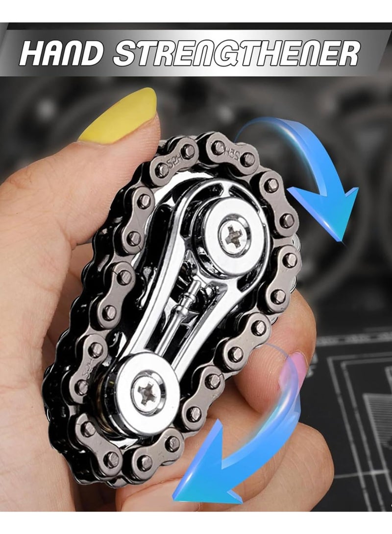 مكعب تروس سلسلة الدراجة الحسية المعدنية، لعبة مبتكرة لتخفيف التوتر، لعبة دوارة يدوية للإصبع - Image 4