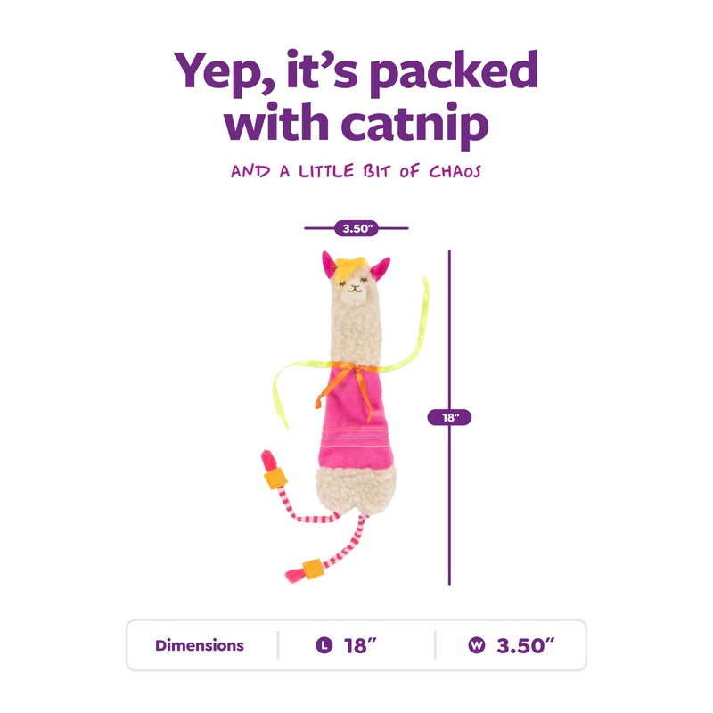 SmartyKat Leggy Llama Catnip Crinkly Plush Kicker Cat Toy, Soft Floppy Body for Wrestling & Bunny Kicks for Cats & Kittens - Image 3