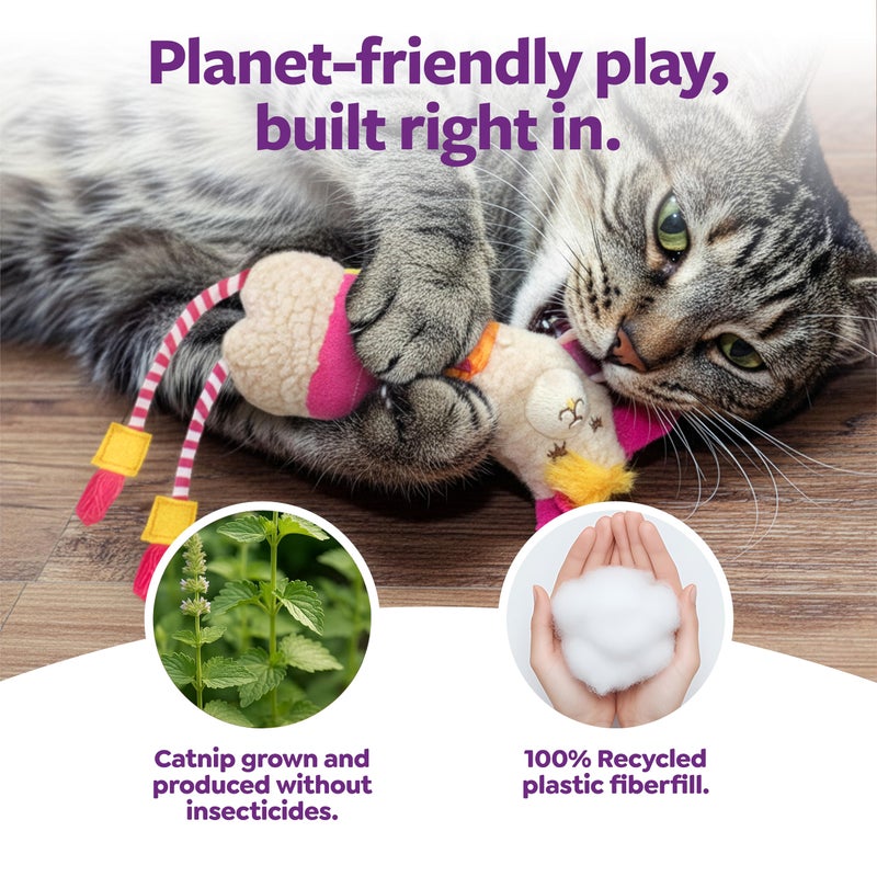 SmartyKat Leggy Llama Catnip Crinkly Plush Kicker Cat Toy, Soft Floppy Body for Wrestling & Bunny Kicks for Cats & Kittens - Image 5