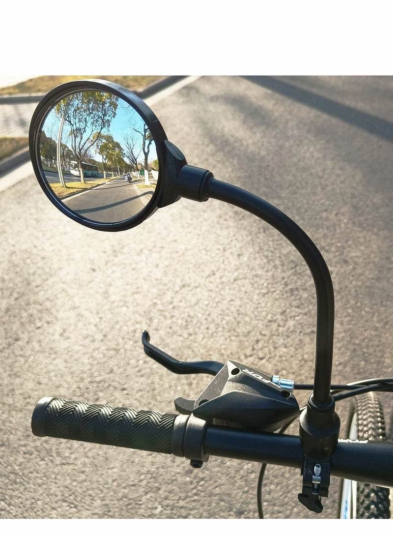 Y&D - Bike Mirror 2 Pack, Adjustable Mirrors Handlebar Rearview Mirror, Acrylic Convex Round Rear View for Handlebars Mount, Bicycle For E-bike Scooter - Image 1