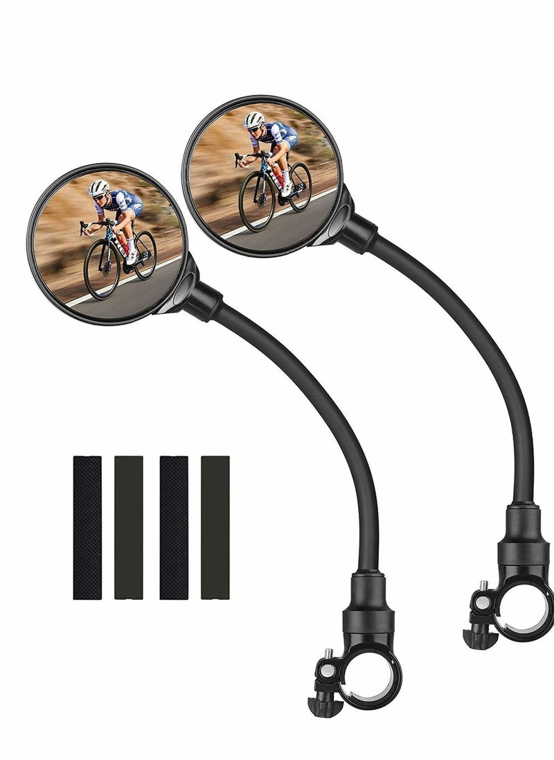 Y&D - Bike Mirror 2 Pack, Adjustable Mirrors Handlebar Rearview Mirror, Acrylic Convex Round Rear View for Handlebars Mount, Bicycle For E-bike Scooter - Image 1