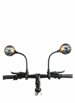 Bike Mirror 2 Pack, Adjustable Mirrors Handlebar Rearview Mirror, Acrylic Convex Round Rear View for Handlebars Mount, Bicycle For E-bike Scooter