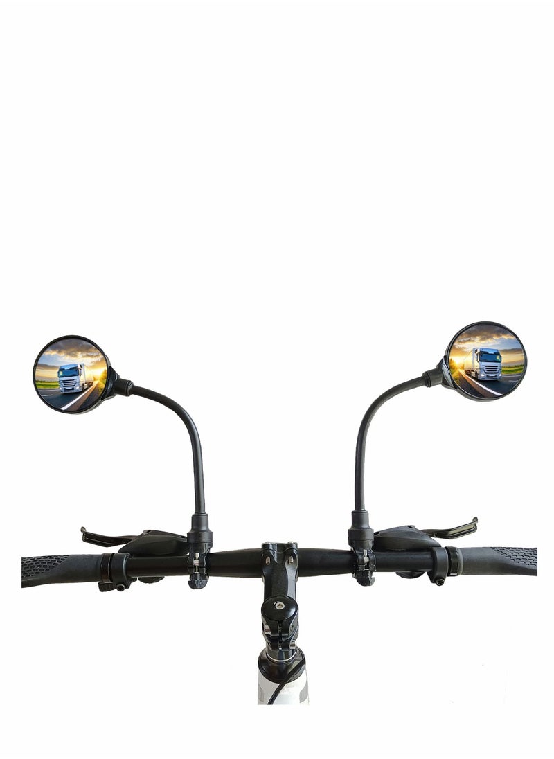 Y&D - Bike Mirror 2 Pack, Adjustable Mirrors Handlebar Rearview Mirror, Acrylic Convex Round Rear View for Handlebars Mount, Bicycle For E-bike Scooter - Image 1