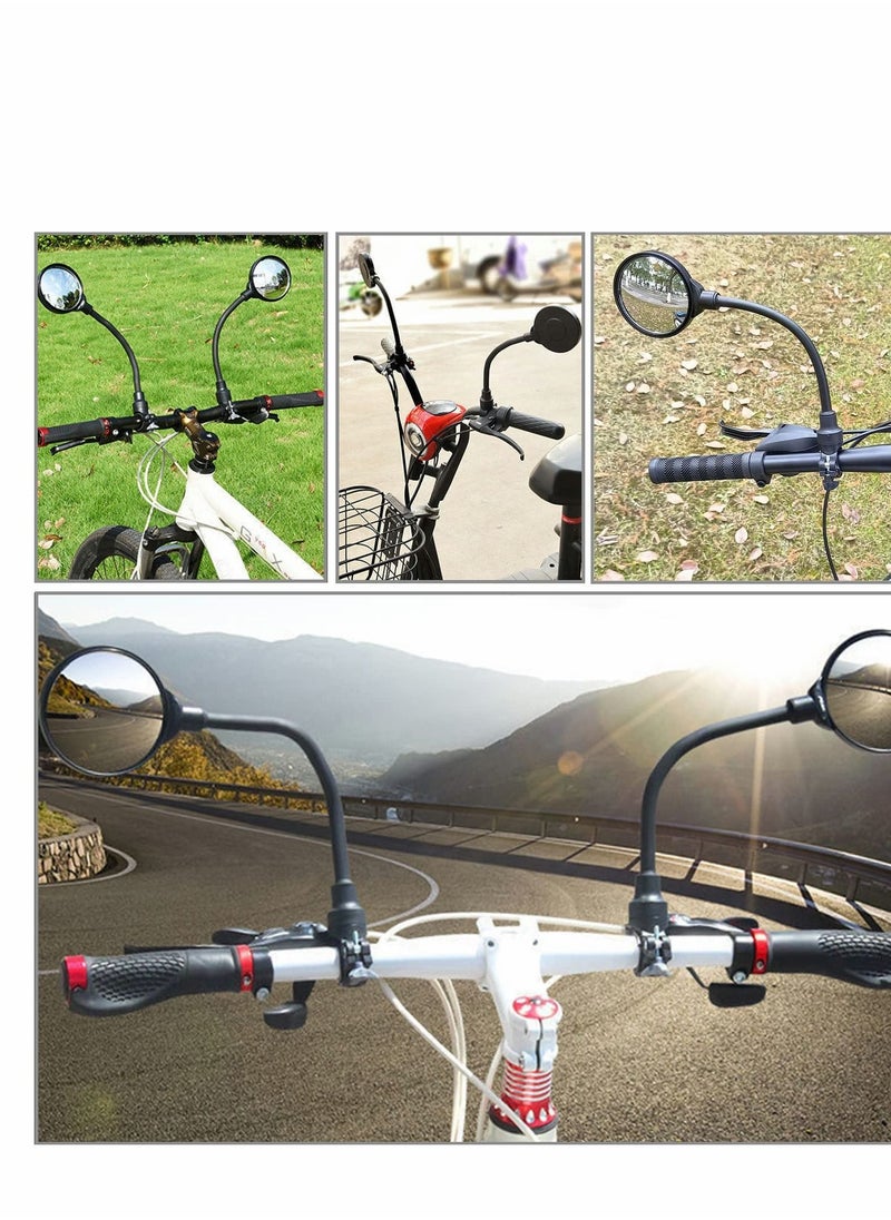 Y&D - Bike Mirror 2 Pack, Adjustable Mirrors Handlebar Rearview Mirror, Acrylic Convex Round Rear View for Handlebars Mount, Bicycle For E-bike Scooter - Image 1