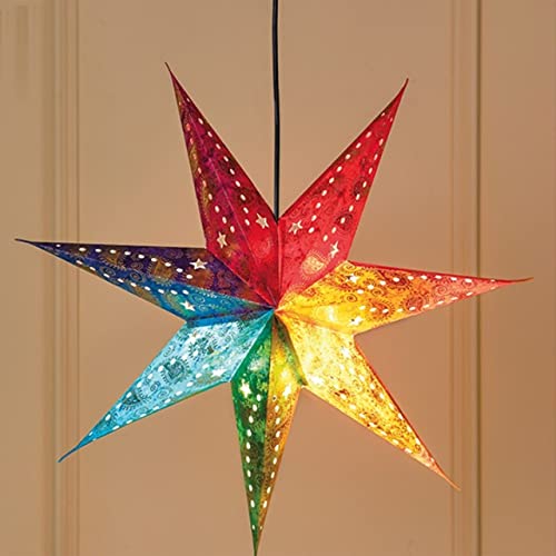 BRAHMZ Multicolor Star Shape Paper Lantern for Home Decoration Diwali 7 Point Star Light Decoration - Image 2