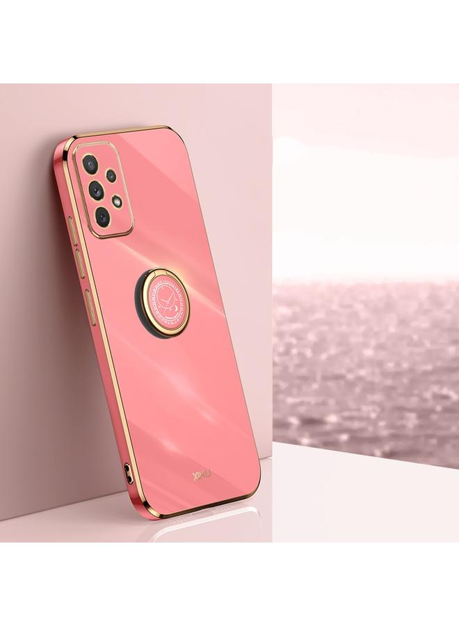 S-TOP Case For Samsung Galaxy A73 5G XINLI Straight Edge 6D Electroplate TPU Phone Case with Ring Holder - Image 1