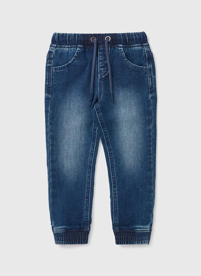 Matalan Boys Blue Cuffed Jean Style Joggers