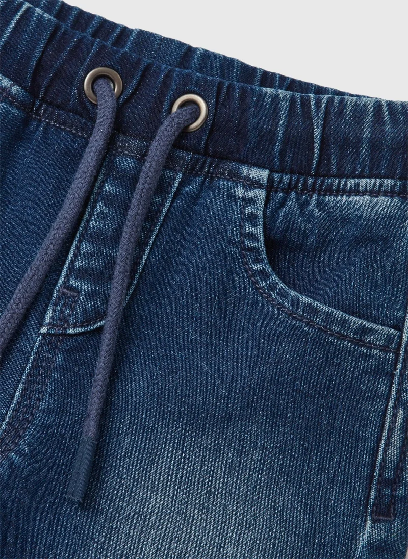 Matalan Boys Blue Cuffed Jean Style Joggers