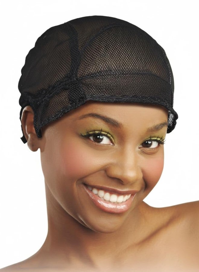 دونا قبعة دونا ديلوكس متعددة الاستخدامات لتركيب وصلات الشعر - تصميم شبكي مرن مع حزام قابل للتعديل، قبعة شبكية محكمة التثبيت لصنع الشعر المستعار ووصلات الشعر - أسود - Image 1
