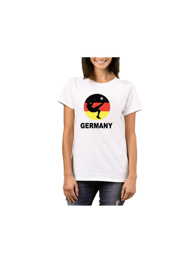 PRINTSHOP4ME Germany Unisex Adult T-Shirt - Short Sleeve Round Neck Cotton Tshirt for Men and Women - Soft and Comfortable - Gift for Football Fans - Image 2