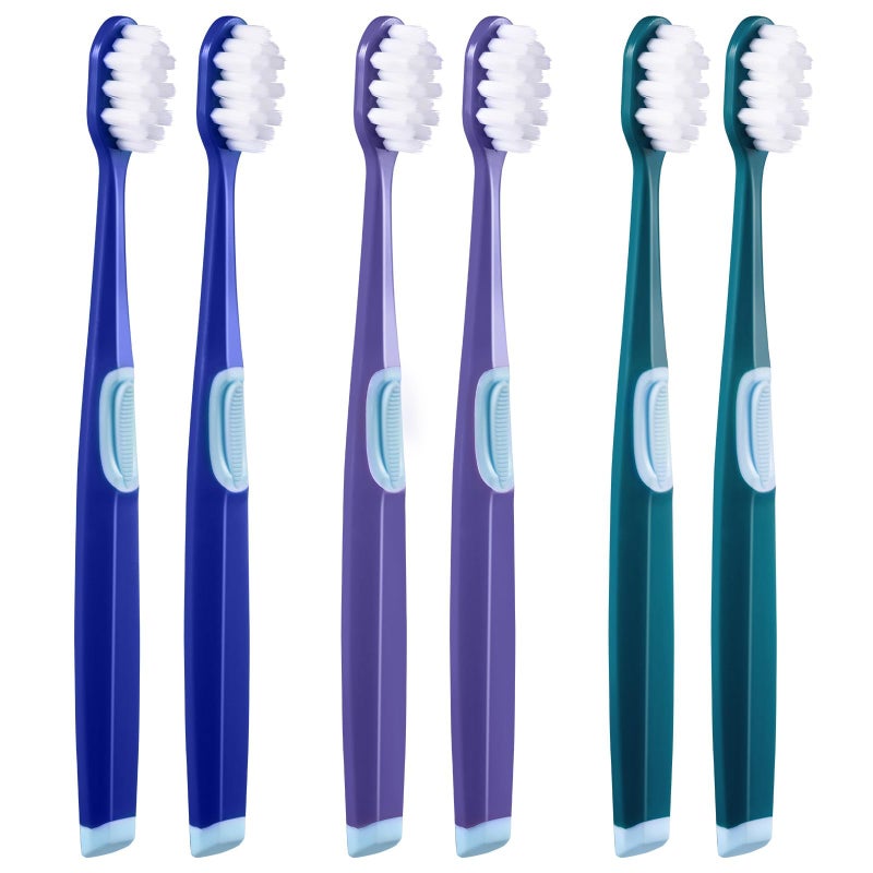 Frekare Extra Soft Toothbrushes for Adults 10000 Micro Nano Bristles for Sensitive Teeth Gum Recession and Elderly Diamond Shaped Head 6 Count
