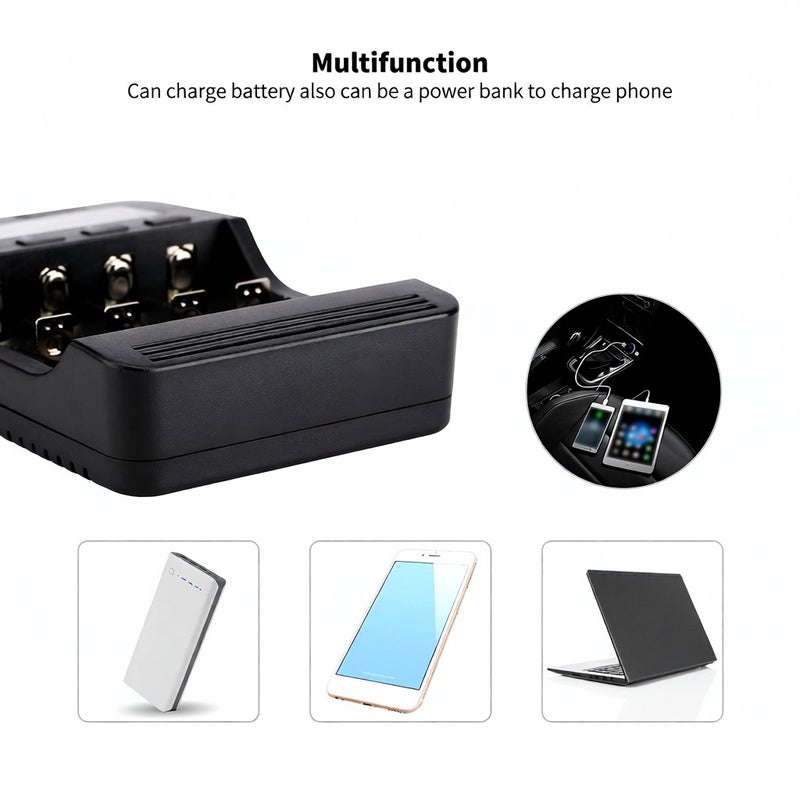 LiitoKala Lii-500 Battery Charger Smart Charger w/ 4 Battery Slots LCD Display for Ni-MH Ni-Cd Li-ion Rechargeable Batteries Holder - Image 3