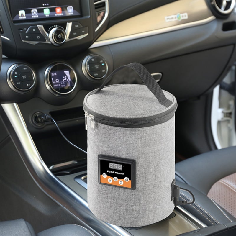 Portable Oven 12V Car Food Warmer Personal Mini Oven with Digital Display Temperature Preset Electric Car Heating Lunch Box for Road Trip Camping Picnic On The Go Office Work - Image 3