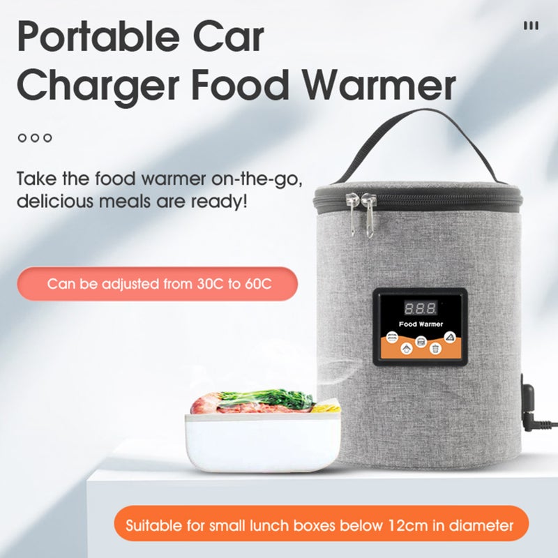 Portable Oven 12V Car Food Warmer Personal Mini Oven with Digital Display Temperature Preset Electric Car Heating Lunch Box for Road Trip Camping Picnic On The Go Office Work - Image 2