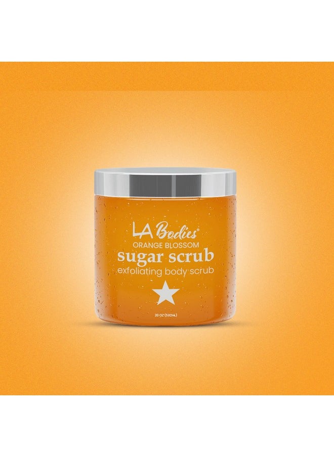 LA Bodies - Sugar Scrub Exfoliating With Orange Blossom And Other Natural Ingredients For Body Scrub And Foot Scrub Soft Scrub For Nourishing Essential Skin Care 20 Oz (592 Ml) Made In Usa - Image 1