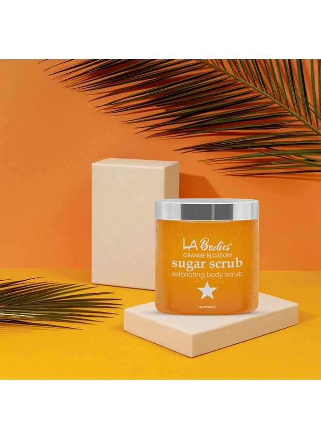 LA Bodies - Sugar Scrub Exfoliating With Orange Blossom And Other Natural Ingredients For Body Scrub And Foot Scrub Soft Scrub For Nourishing Essential Skin Care 20 Oz (592 Ml) Made In Usa - Image 1