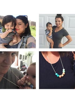 NIBEMINENT Food Grade Silicone Pendant Teething Necklace Hexagon Silicone Beads Nursing Teether Necklace  - Image 4