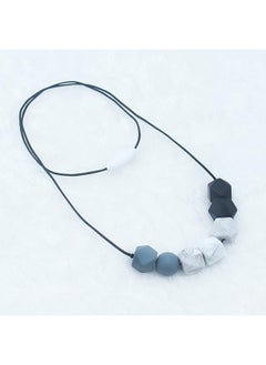 NIBEMINENT Food Grade Silicone Pendant Teething Necklace Hexagon Silicone Beads Nursing Teether Necklace  - Image 1