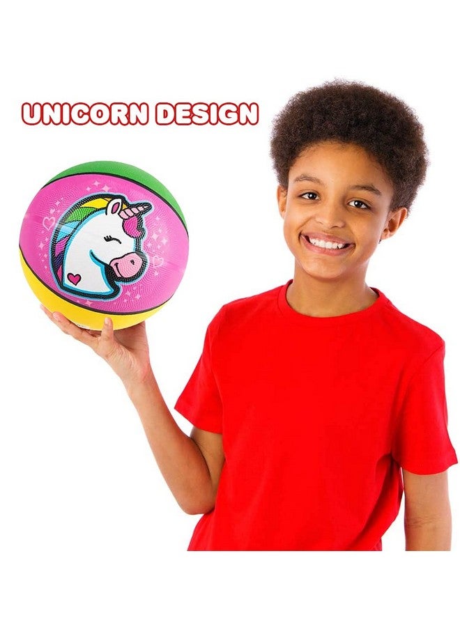 ArtCreativity Rainbow Unicorn Basketball for Kids, Bouncy Rubber Kick Ball for Backyard, Park, & Beach Outdoor Fun, Beautiful Rainbow Colors, Durable Outside Toys for Boys & Girls- Sold Deflated - Image 4