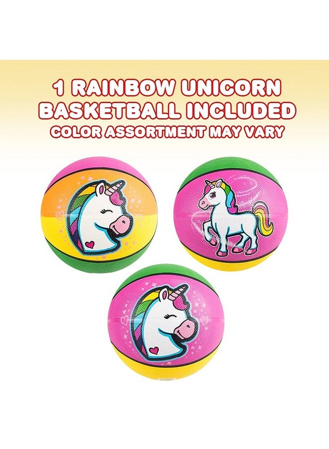 ArtCreativity Rainbow Unicorn Basketball for Kids, Bouncy Rubber Kick Ball for Backyard, Park, & Beach Outdoor Fun, Beautiful Rainbow Colors, Durable Outside Toys for Boys & Girls- Sold Deflated - Image 2