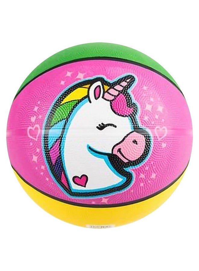 ArtCreativity Rainbow Unicorn Basketball for Kids, Bouncy Rubber Kick Ball for Backyard, Park, & Beach Outdoor Fun, Beautiful Rainbow Colors, Durable Outside Toys for Boys & Girls- Sold Deflated - Image 1