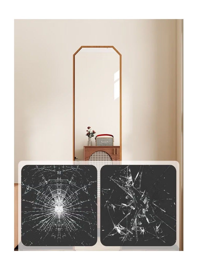 keke Antique-Style Rotating Full-Length Mirror with Integrated Coat & Storage Rack – Unique Shaped Floor Mirror for Bedroom & Living Room 40 width 160 Length Log Color - Image 5