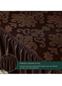 EVORY HOME Sofa Cover Jacquard 4-Pieces Set of 7-Seater (3+2+1+1) Super Stretchable Anti-Wrinkle Slip Resistant Furniture Protector  - Image 4