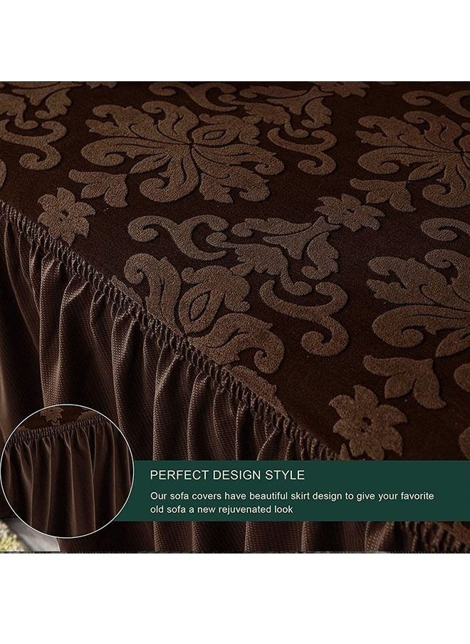 EVORY HOME Sofa Cover Jacquard 4-Pieces Set of 7-Seater (3+2+1+1) Super Stretchable Anti-Wrinkle Slip Resistant Furniture Protector  - Image 4