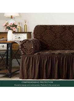 EVORY HOME Sofa Cover Jacquard 4-Pieces Set of 7-Seater (3+2+1+1) Super Stretchable Anti-Wrinkle Slip Resistant Furniture Protector  - Image 3