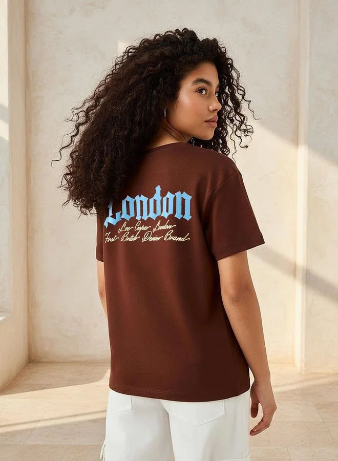 لي كوبر Lee Cooper Cotton T shirt with Logo Print