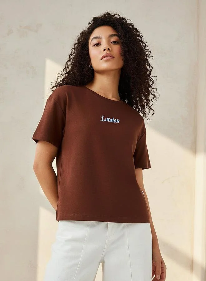 لي كوبر Lee Cooper Cotton T shirt with Logo Print