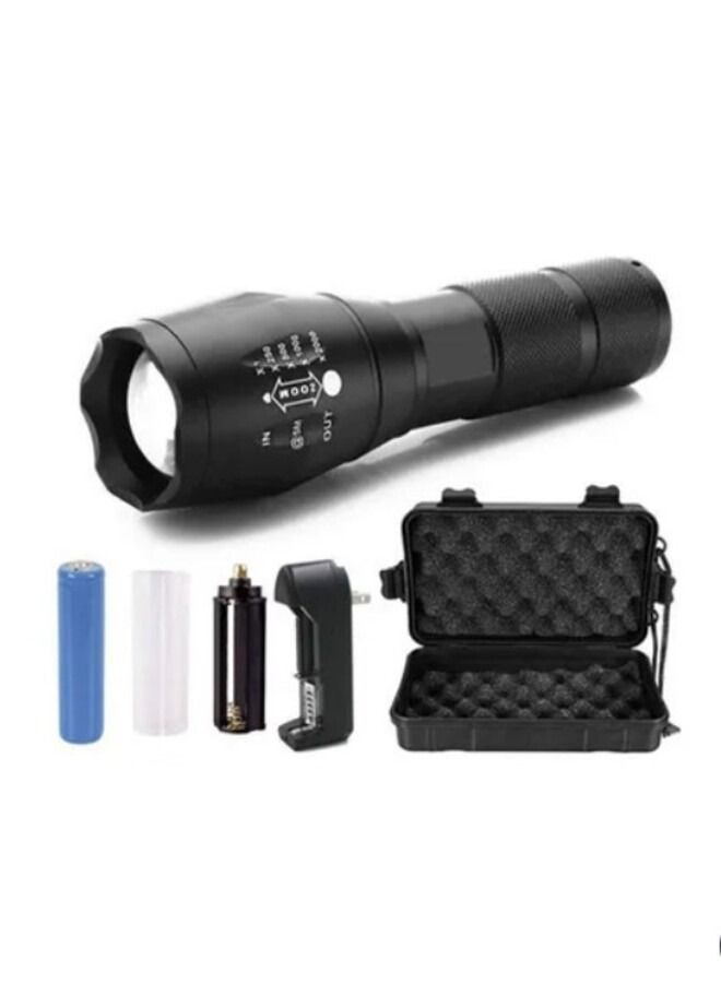 High Bright High Lumens Zoomable Led Flashlight With Charger And Battery - Image 1