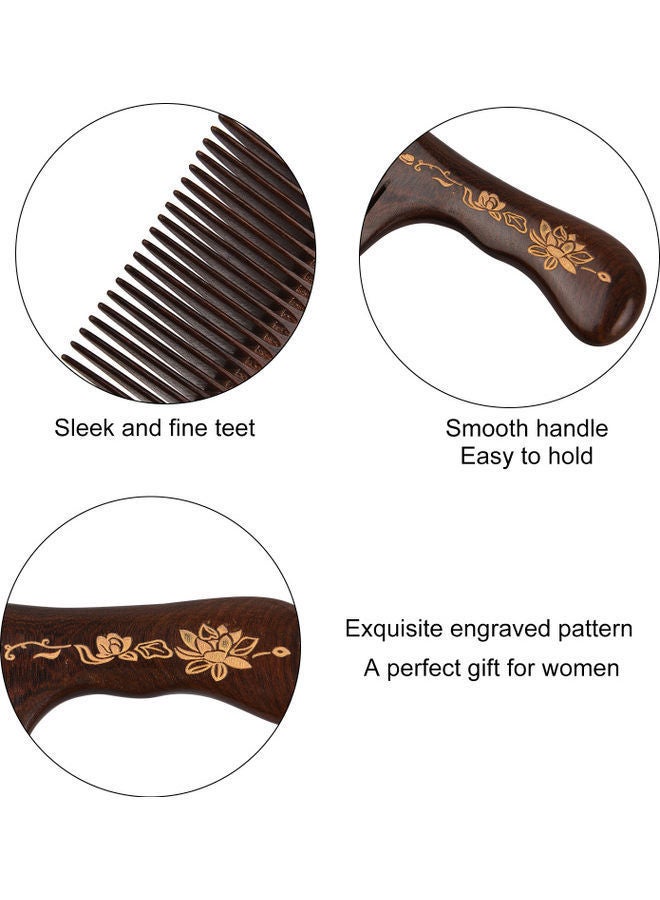 NIBEMINENT Wooden Hair Comb Brown - Image 5