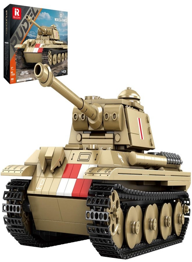 Reobrix Pudel Tank Building Block Set for Adult, WW2 Military German Tank Model Set 77034, World of Tanks Authorized Products MilitaryToys Building Set for Military Fans Boys Kids Age 14+ (969PCS) - Image 1