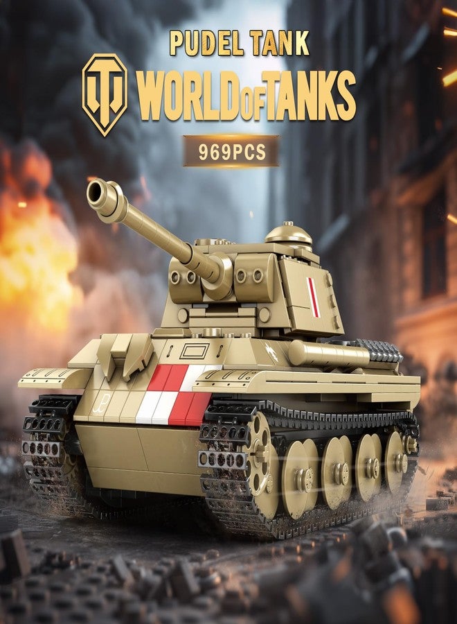 Reobrix Pudel Tank Building Block Set for Adult, WW2 Military German Tank Model Set 77034, World of Tanks Authorized Products MilitaryToys Building Set for Military Fans Boys Kids Age 14+ (969PCS) - Image 2