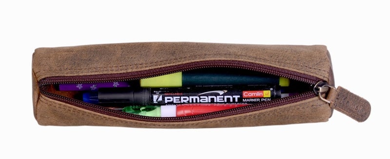 KomalC Leather Pencil Case Handcrafted Pen pouch Elegant and practical gift for artists perfect for office by KomalC - Image 3