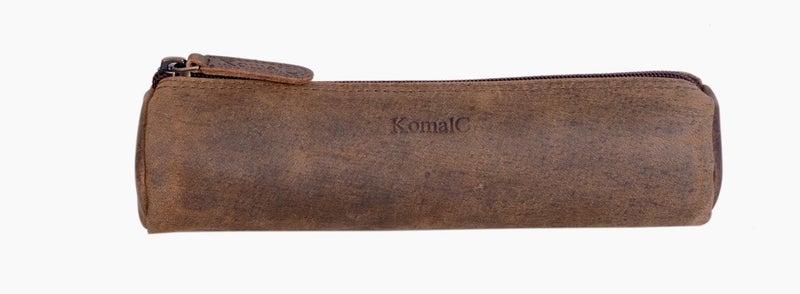 KomalC Leather Pencil Case Handcrafted Pen pouch Elegant and practical gift for artists perfect for office by KomalC - Image 2