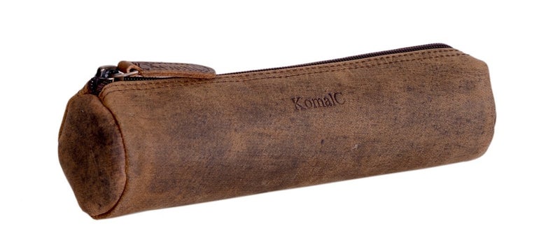 KomalC Leather Pencil Case Handcrafted Pen pouch Elegant and practical gift for artists perfect for office by KomalC - Image 1