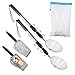 PAMISO Beach Sand Sifter 2 Beach Sifting Sand Telescoping Pole Sets with Scoops Baskets Mesh Bag for Picking Up Shells Shovels Shark Teeth - Image 2
