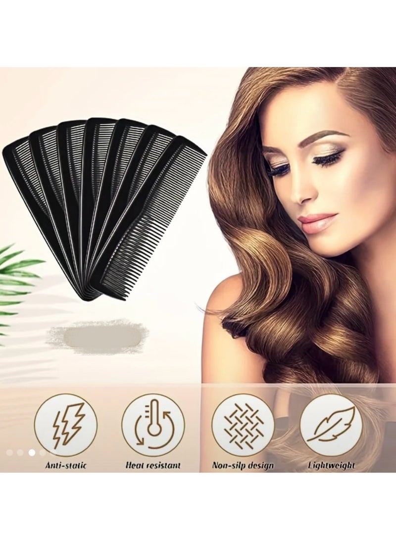 Generic 5-piece pocket comb set  Black hair comb for men  Fine and wide teeth comb  Beard and mustache comb  Anti-static grooming comb  Hair styling tool  Small travel hair comb  Professional barber comb  Unisex hair accessory  Compact plastic pocket comb - Image 3
