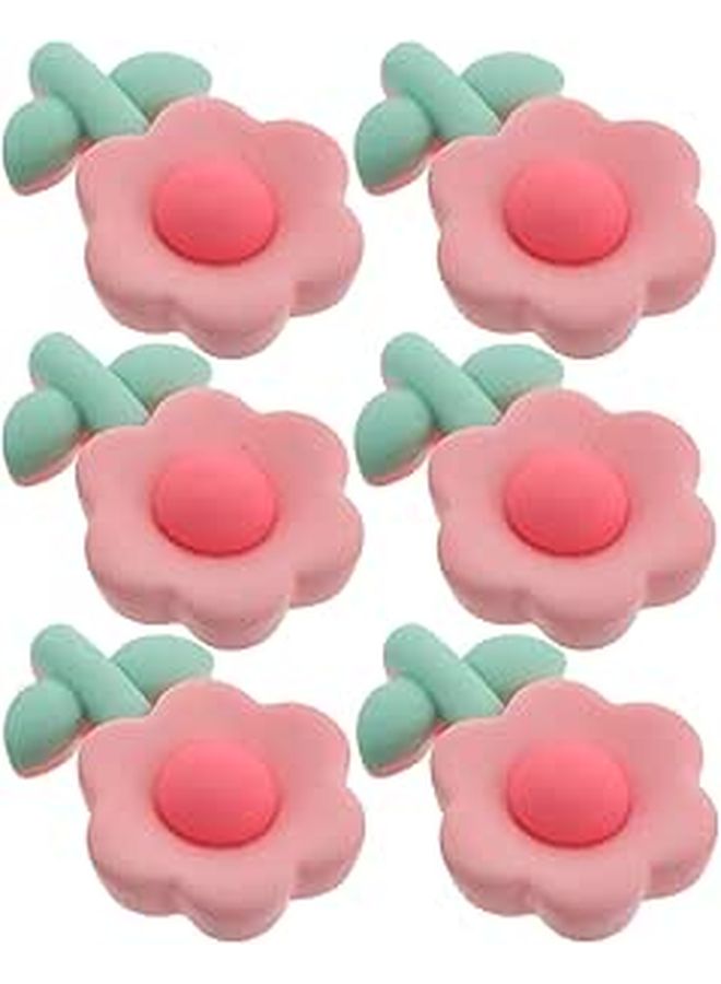 6 قطع من stickers زخرفية خلفية للسكوتر الكهربائي بلون وردي مطفي، إكسسوارات خوذة الدراجة النارية، زخارف لوحة القيادة، ديكور للدراجات النسائية. - Image 1