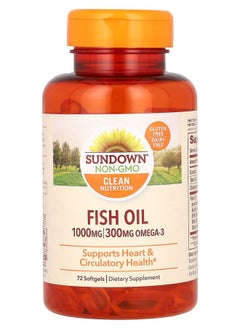 sundown Naturals Fish Oil 1000 mg 72 Softgels 