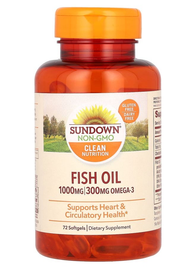 sundown Naturals - Fish Oil 1000 mg 72 Softgels - Image 1