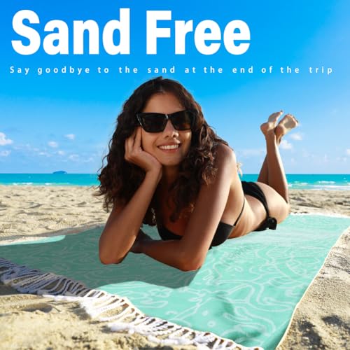 Widdonen Turkish Beach Towel Quick Dry Absorbent Cotton Lightweight Thin Bathroom Bath Pool Swim Towels Extra Large Oversized Sand Free Beach Accessories Essentials Stuff Cloud Gift for Adults - Image 3