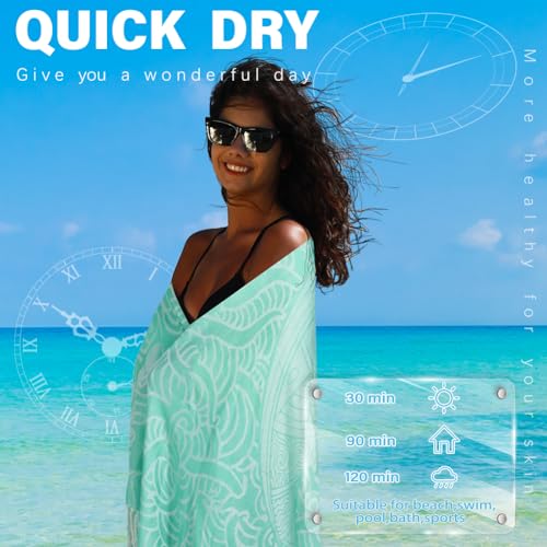 Widdonen Turkish Beach Towel Quick Dry Absorbent Cotton Lightweight Thin Bathroom Bath Pool Swim Towels Extra Large Oversized Sand Free Beach Accessories Essentials Stuff Cloud Gift for Adults - Image 4