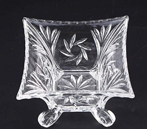 BRUSHFINCH Crystal Clear Square Four Leg iceCream Bowl Pudding Bowl Dessert Bowl Salad Fruit Bowl Glass Bowl for Man and Woman 100 ml Set of 6 - Image 3